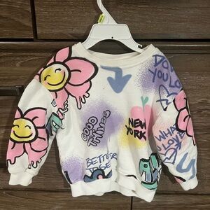 Zara Multicolor Graphic Sweatshirt